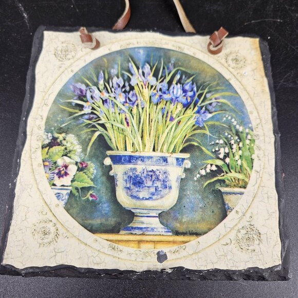 Decorative Slate Wall Art Set 3 Annie LaPoint Botanical Garden Kitchen Evergreen - Picture 6 of 9